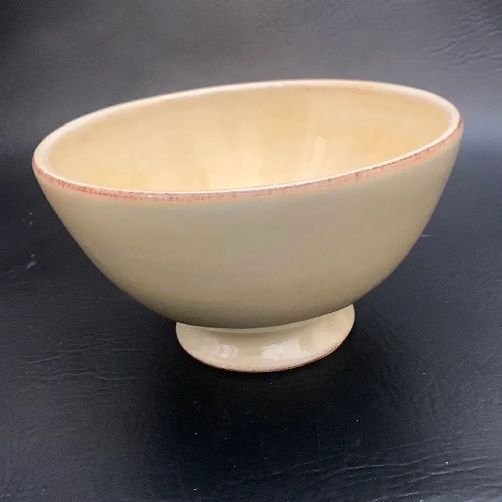 Tabletops Unlimited Big Is Great 1 Quart Or 4 Cups Ivory Brown Serving Bowl Used